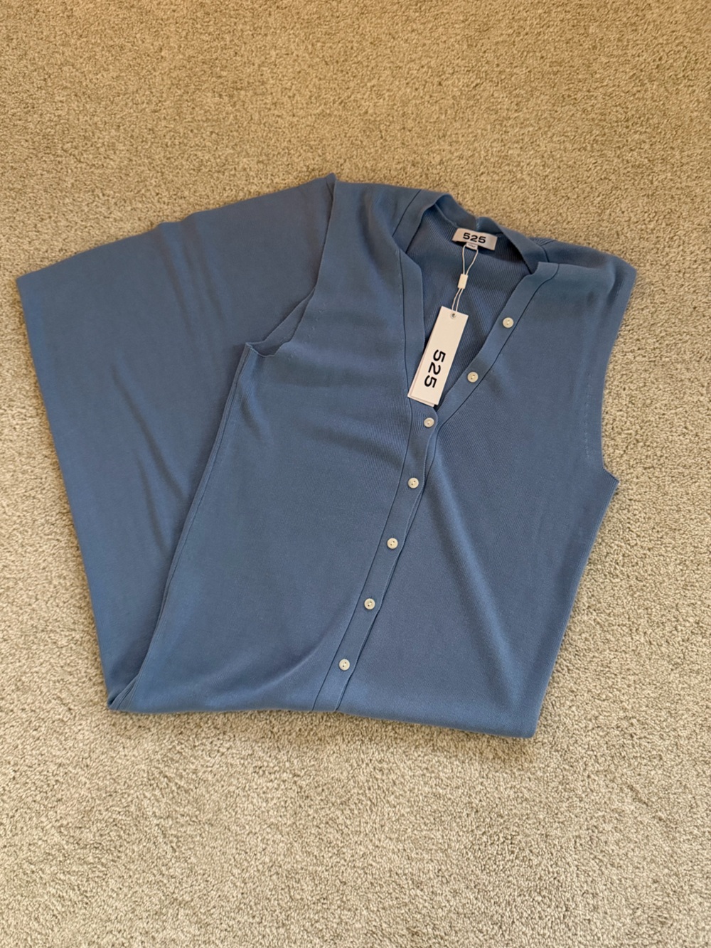 525 Blue Knit Skirt with Button Detail